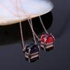 KELITCH Top Crystal Pendant Necklace Rose Gold Chain for Women Jewelry Gift (Red Rose Gold)