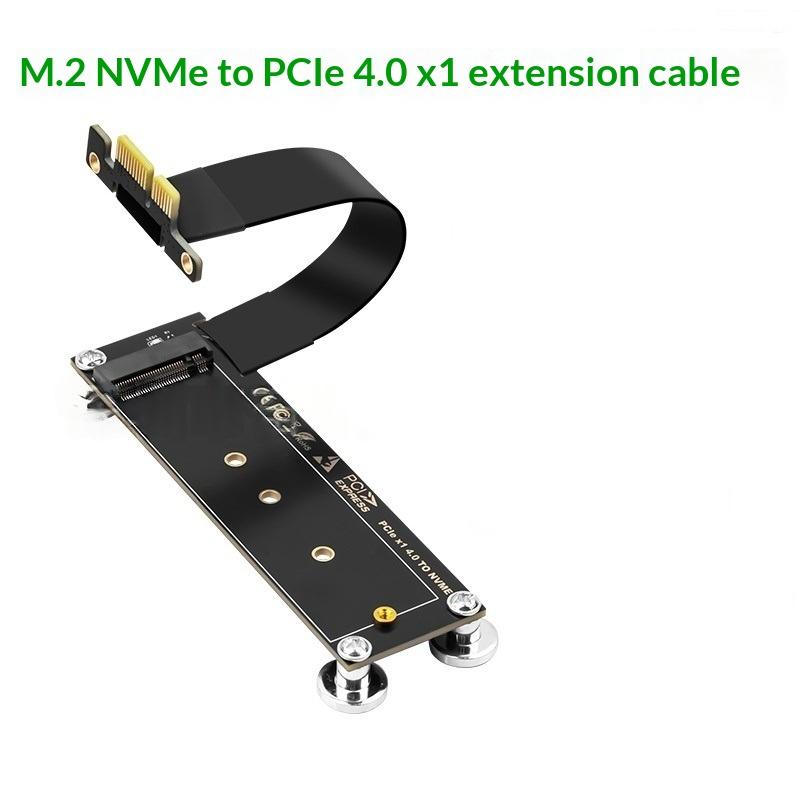 1 szt. Karta riser M.2 NVMe na PCIe X1/X4/X8/X16 z kątem prostym, przedłużacz PCI Express do komputera stacjonarnego