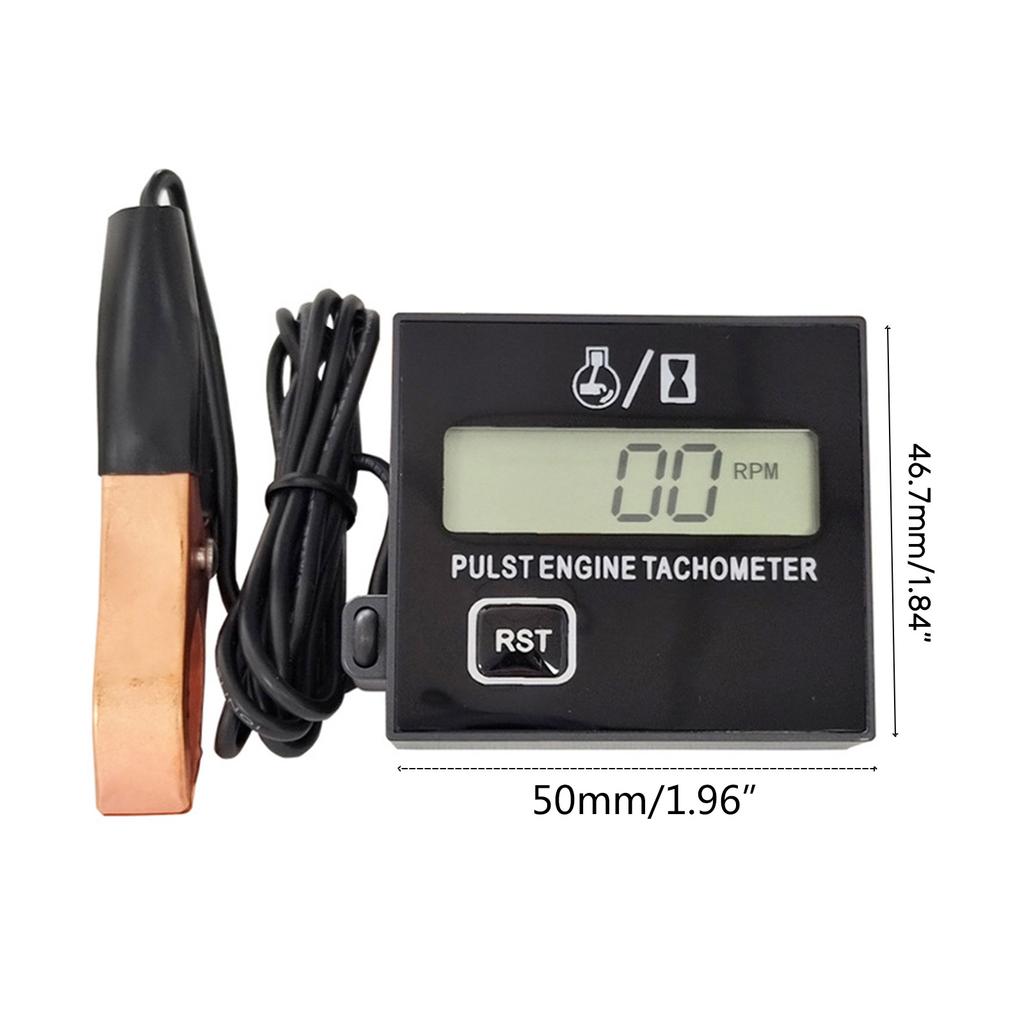 LCD Digital Display Tach Hour Meter Gauge Gasoline Engine Inductive Speedometer for Motorcycle Lawn Mower Marine ATV UTV