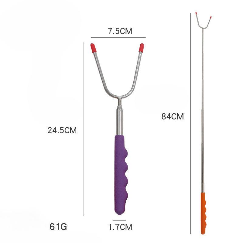 Adjustable Stainless Steel BBQ Skewers With Colored Handles For Chicken Leg Kebabs Outdoor Camping Cooking Tools