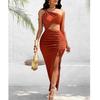 Women's Loose Solid Color Slanted Shoulder Bag Hip Dress Shoulder Bag Hip Dress Dress