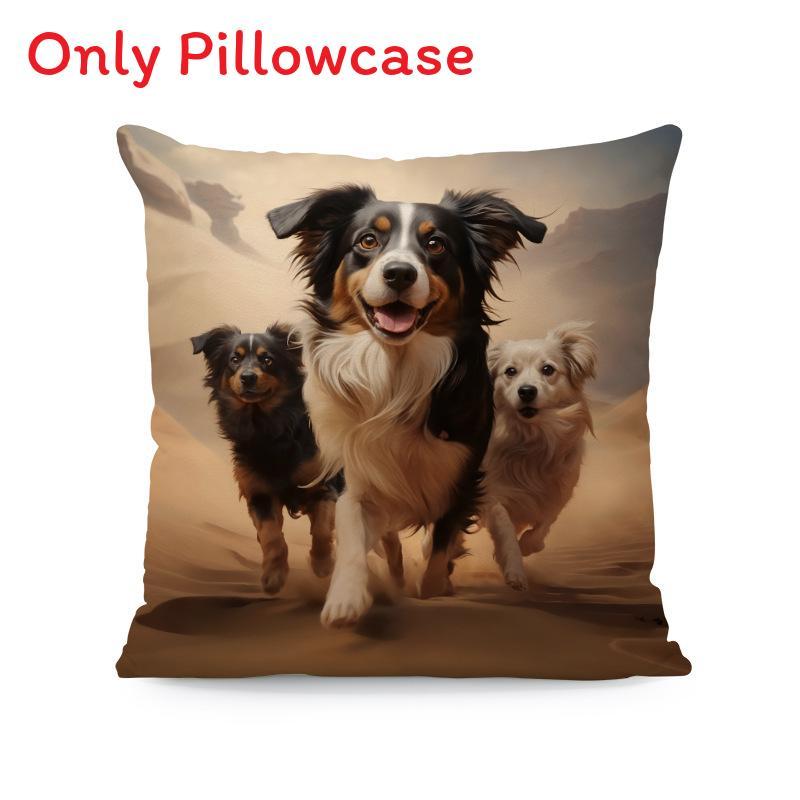 Animal Print Cushion Cover Soft Plush Cartoon Decor For Living Room Sofa