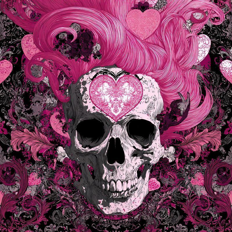 Full Drill Square Diamond Painting Pink skull 5D DIY Diamond Art Mosaic Cross Stitch Halloween Handicraft H