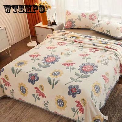 Warm Lamb Cashmere Winter Blanket for Beds Flower White Coral Fleece Throw Sofa Quilt Cover Bedspread Fluffy Plaid Blankets