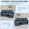 Corner Sofa Bed, L Shaped Sleeper Sectional Sofa with Reversible Storage Chaise, Blue