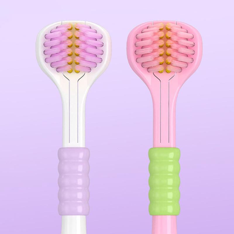 Periuță de dinți de uz casnic cu 3 fețe cu peri moi Confortabilă Ușor de utilizat Periuță de dinți pentru curățare profundă Pentru adulți Copii Băieți Fete