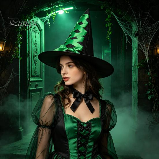 Classic Wizard Character Headwear Halloween Witch Hat, Reusable Oxford Cloth Pointed Stage Performance Costume Hat for Costume, Carnival, Masquerade,