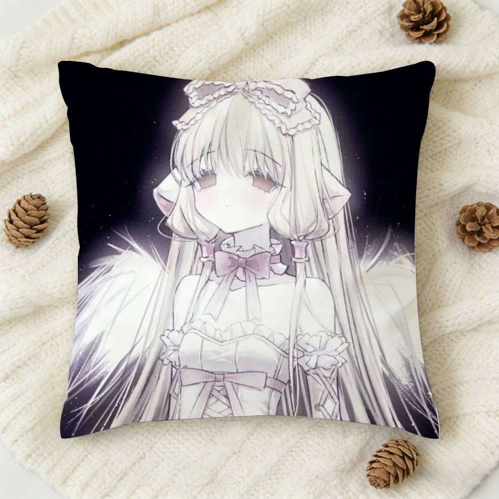 Anime C-Chobits Kawaii Girl Cute Double-Sided Printed Square Decorative Cushion Cover For Sofa Living Room Home Decor