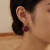 Sweet Artificial Rose Earrings Resin Retro Preserved Flower Earrings Unique Delicate Craftsmanship Romantic Ear Hooks