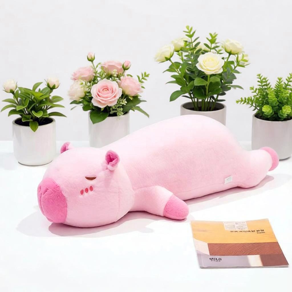 Almohada Larga de Capibara Esponjosa Kawaii Capibara Ratón Peluche Suave Cobaya de Agua Animal Muñeco Relleno Regalos de Cumpleaños para Niños