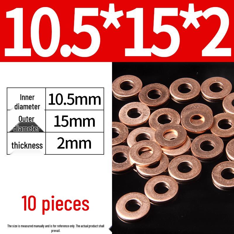 2mm Pure Red Copper Sealing Ring Marine Instrument Flat Washer
