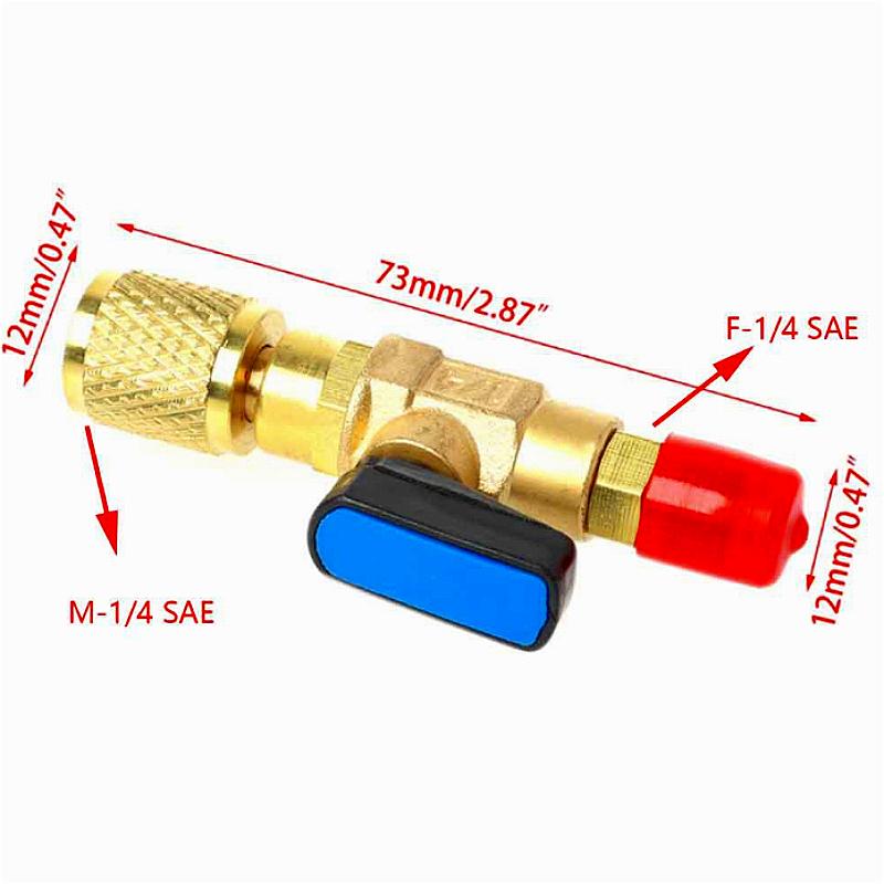 Straight Through Ball Valve SAE 1/4 "external Thread To 1/4" Internal Thread AC Load for Refrigerant R22