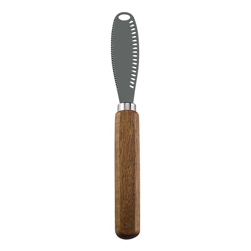 Stainless Steel Cheese and Butter Knife Set with Acacia Wood Handles - Includes Western Dinner Knives and Forks
