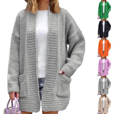 Women's Loose Knitted Cardigan Jacket Slimming Long Sleeve Sweater