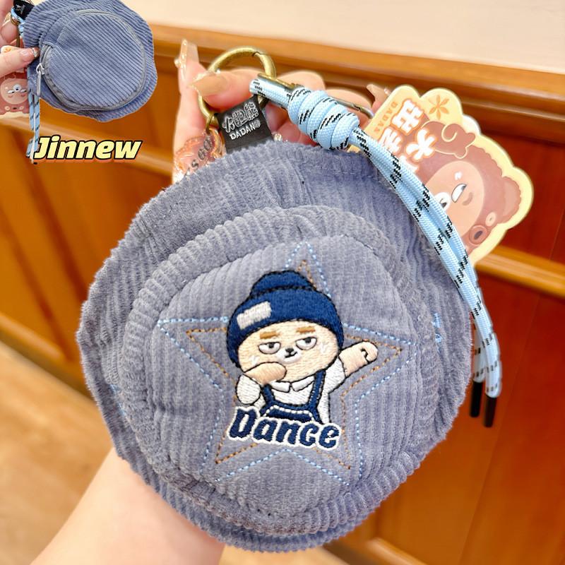 Goes Bear Bold Wild Series Corduroy Hat With Embroidered Coin Keychain Purse
