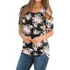 Women Casual Printing Shirts Short Sleeve Loose Tee Tops Tunic Blouse Tops