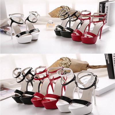 Sandales à talons super hauts de 16 cm pour femmes, chaussures de soirée sexy à plateforme à talons fins