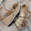 Fairy Tale Style Shoes Woman Eternal Rose Flower Ballet Flats Ladies Autumn Sweet Ribbon Tie Leg Chain Mary Janes Lolita Loafers