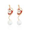 Christmas geometric irregular spiral stud earrings pentagonal heart flow su new year party earrings