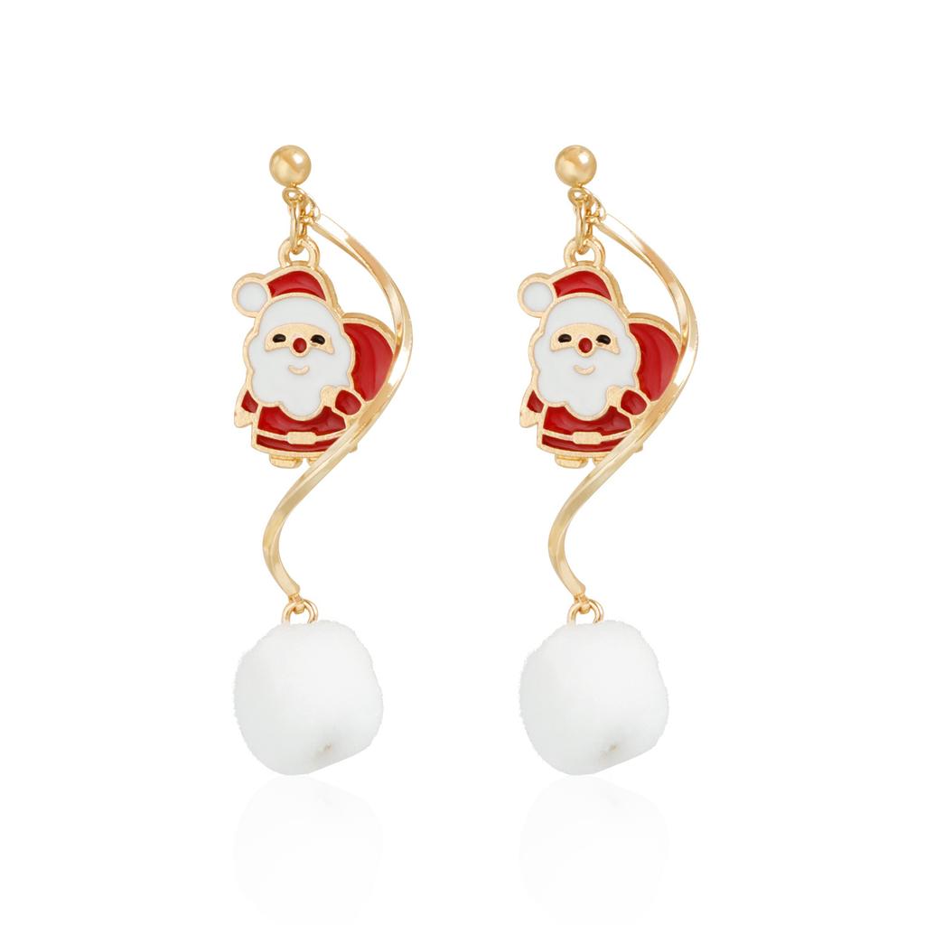 Christmas geometric irregular spiral stud earrings pentagonal heart flow su new year party earrings