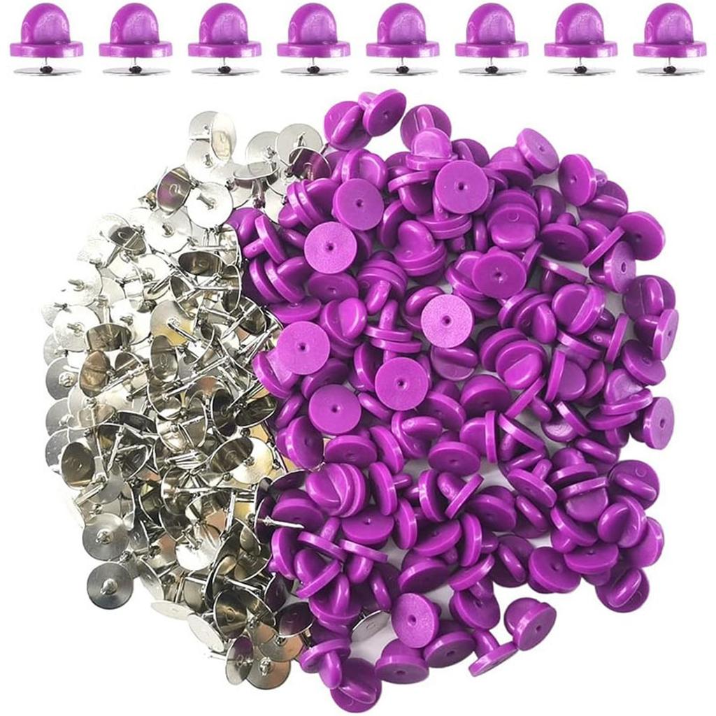 100 Set Anstecknadel-Rückseiten Krawattennadeln Rohlinge mit Nadelrückseiten für Butterfly-Verschluss-Rückseite Verriegelungsklammer für Abzeichen-Bastelarbeiten