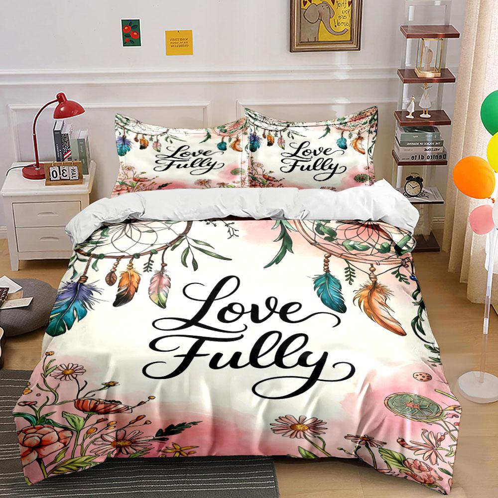 

Dreamcatchers, feathers, and flowers. Bedding sets Duvet cover sets Duvet covers Pillowcases(1 * Duvet Cover 2 * Pillowcases without duvet insert) 135x200cm