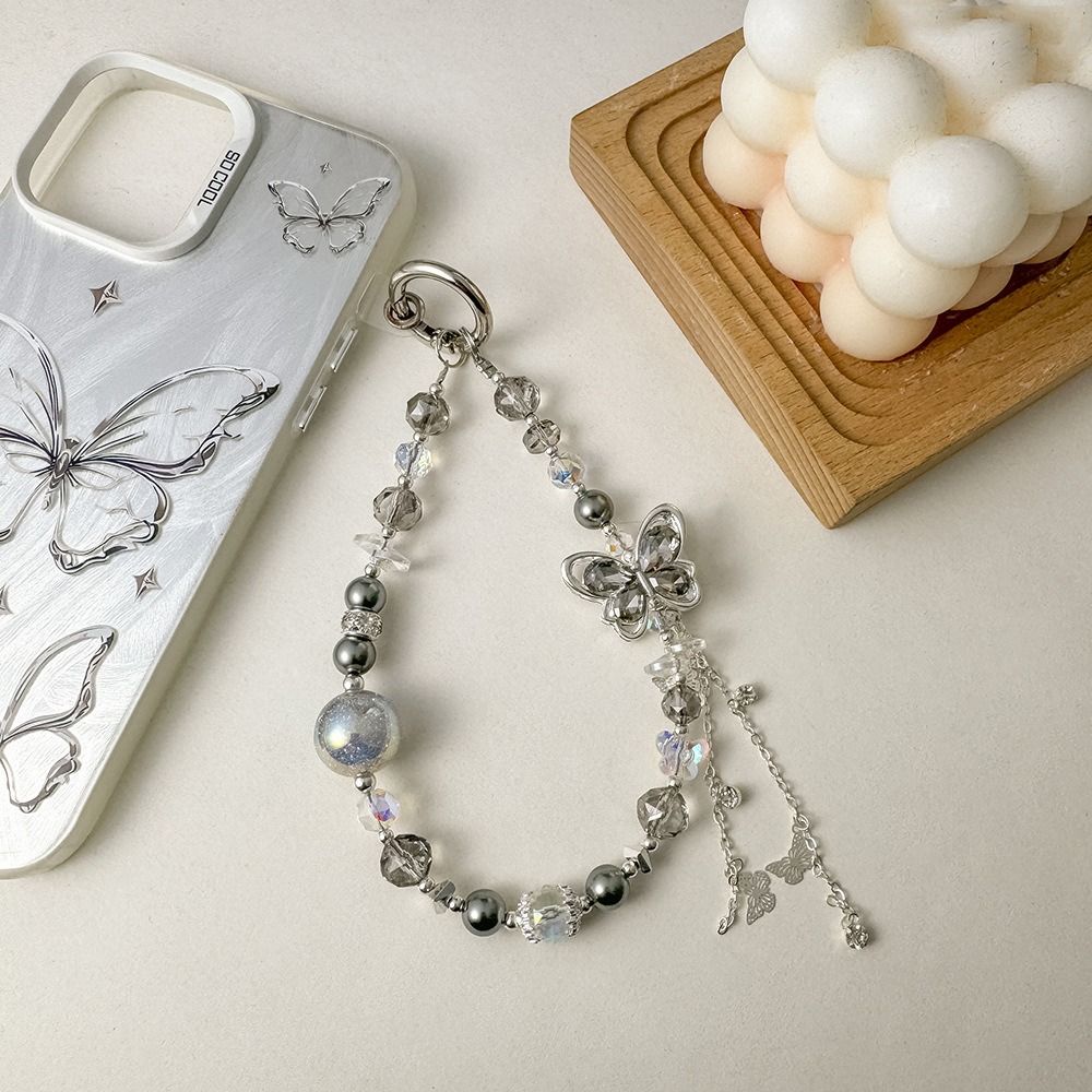 Tassel Mobile Phone Lanyard Anti-lost Girls Phone Pendant Butterfly Phone Chain  Christmas Gifts