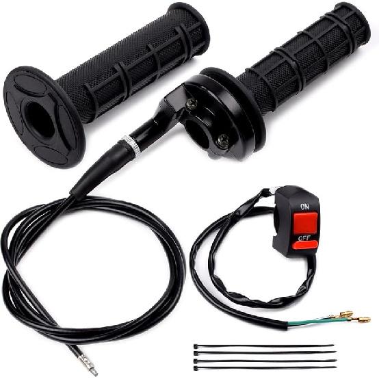 7/8" 22Mm Twist Throttle Accelerator Soft Rubble Handle Grip Cable Kit For 50Cc 90Cc 110Cc 125Cc 4-Stroke SSR Coolster Apollo CRF50 Roketa