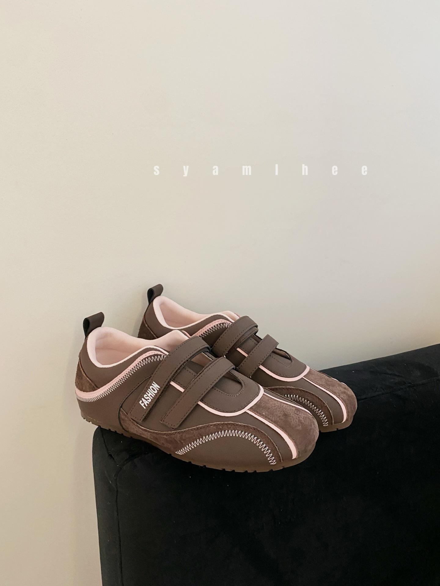 

2025 осень балетные тренировочные туфли женские коричневые на липучке легкие повседневные удобные одинарные туфли Мэри Джейн 40