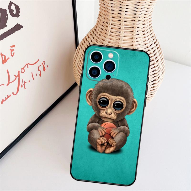 Affe Gorilla Menschenaffe Baby Handyhülle Für iPhone 16 Pro Max 15 14 13 11 12 17 Pro Max mini 15 16 Plus 16e 17 Air Cover