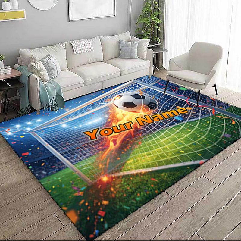 1PC Custom Name "Goal Celebration" Theme Floor Mat Ideal for Living Room, Game Rooms, Office, Bedroom,Floor Mat Playful Design