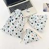 Embossed Cartoon Drawstring Bag - Dustproof Portable Cloth Organizer for Cosmetics