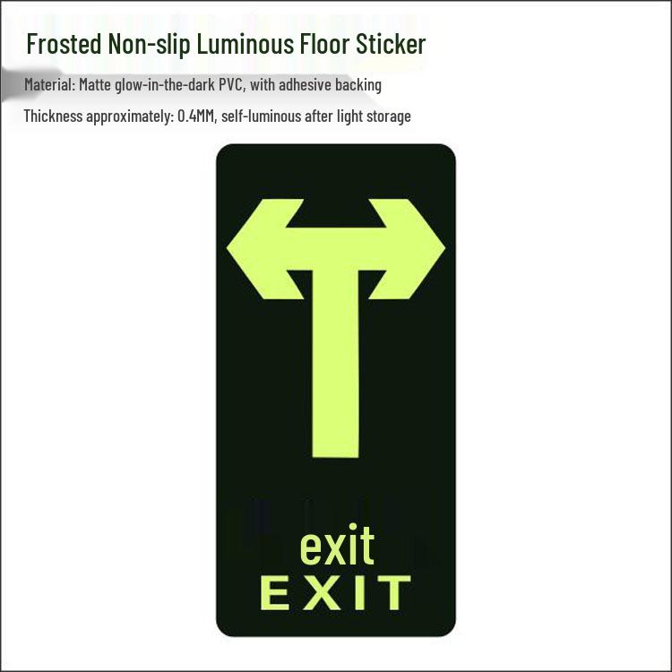 Glow-in-the-Dark Fire Exit Safety Sticker - No Electricity Needed for Stairwell Evacuation