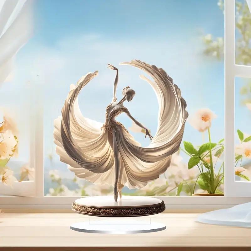 Elegante Acryl-Ballerina-Statue - Ideales Geschenk für Frauen, Stilvolle Schreibtischdekoration mit Ständer