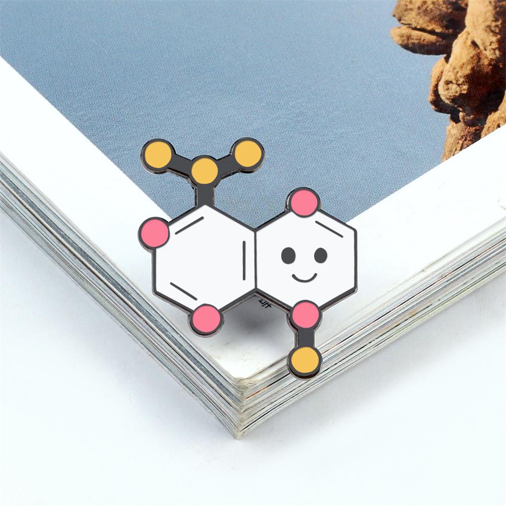 Cartoon Science Brooch Cute Funny Chemical Scientific Experiment Test Tube Beaker Enamel Pin for Student Bag Lapel Badge Jewelry