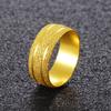 High Quality Korean Version Simple Pure Plated Real Yellow Gold 999 Frosted Car Flower Art Ring for Men and Women Never