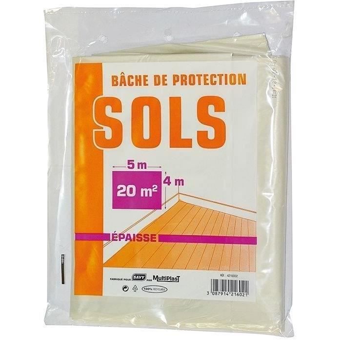 

Bâche de protection épaisse - SAVY - 4mX5m - Résistante - Polyéthylène