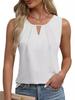 2025 Summer Women's Pleated Solid Color Sleeveless Hollow Out T-shirt Vest