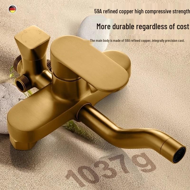 Brass Wall-Mounted Shower Faucet Set