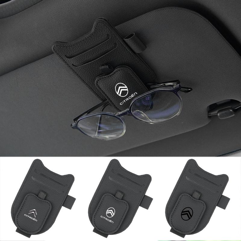 Car Sunglasses Holder Sun Visor Glasses Clip Card Clip Car Accessories For Citroen C3 C4 C5 C1 C2 Berlingo Celysee Xsara Picasso