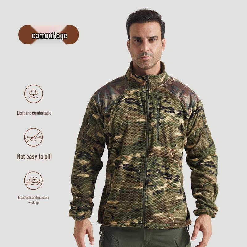 Adult Tactical Camouflage Fleece Cycling and Mountaineering Jacket Small