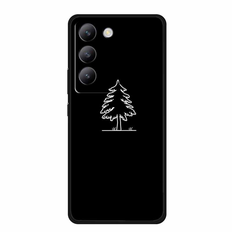 Capa de Celular Macia TPU Preta Vivo V40 SE - Design de Linha Simples