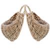 2Pcs Woven Hanging Planter Basket Wall Hanging Flower Basket Rustic Decorative Storage Organizer for Kitchen Bathroom Living