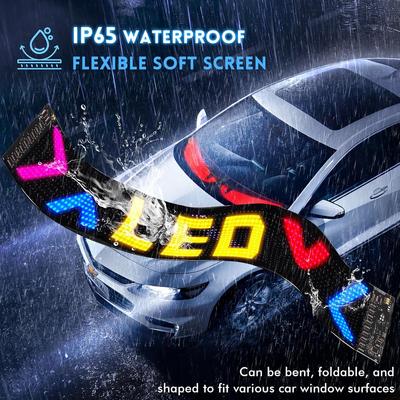 RGB LED Matrix Pixel Panel Flexible Waterproof Scrolling Text Advertising Sign Bluetooth APP Programmable Screen for Car Display