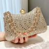 Elegante Premium Strass Strass Diamant Einlage Tasche Gold Silber Blau Funkelnde Abendtasche Diamant Einlage Kleine Clutch