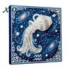 Handmade Faux Pearl Painting Kit DIY Kit, 12 Zodiac Signs Rhinestone Art Set for Decoration Adults Beginners, Wooden Frame Fake Wall