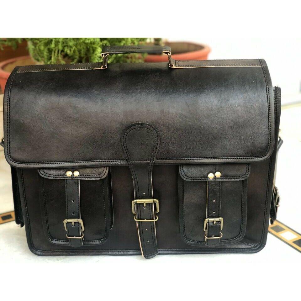 18" ručně vyráběná kožená aktovka na laptop Messenger taška nejlepší počítačová brašna