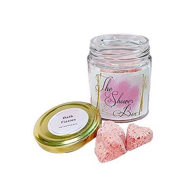 A Set of Mini Bath Bombs Strawberry (12 Pcs), Strawberry Mini Bombs Bath Fizzies Set, The Shower Box