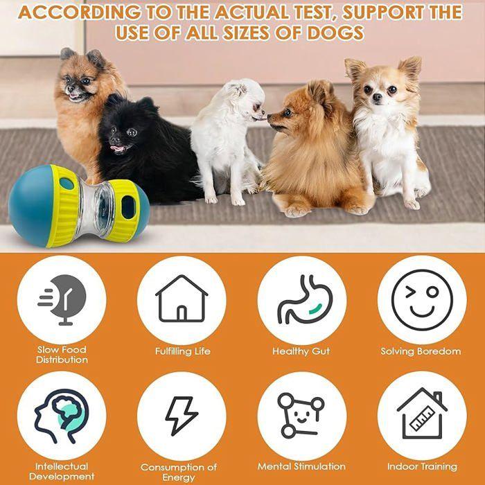 Jouet Interactif pour Chien - Distributeur de Friandises et Croquettes, Jeux Intelligence, Occupation, Boule de JOUET A FRIANDISE