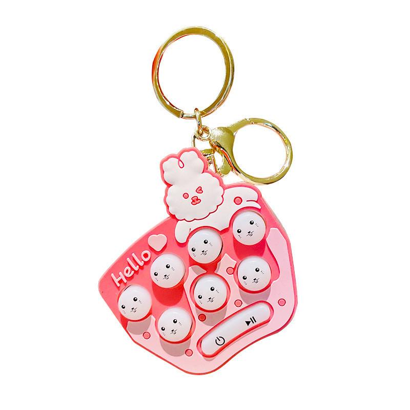 Cute Acrylic Rabbit Whack-a-mole Keychain Fun Mini Game Stress Reliever